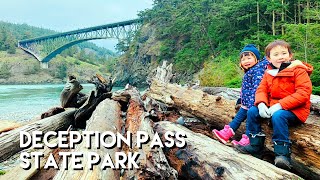 Deception Pass State Park  Deception Pass Bridge  Washington with Kids  Kids Outdoor Adventure [upl. by Levitan]