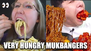 VERY HUNGRY MUKBANGERS compilation [upl. by Akiram]