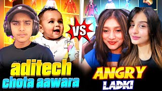 Chota Aawara And Aditech Vs Angry Girl 🤬 Funniest Collection Versus  Free Fire [upl. by Luther]