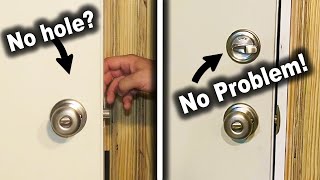 How to Bore Holes for Deadbolt Doorknob and Latch Install  Metal or Wood Door [upl. by Mines]