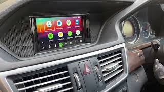 Mercedes E Class W212 NTG4058quot Display Retrofitted Wireless Android Auto [upl. by Pubilis687]