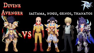 Divine Avenger vs Saitama Nogu Genos Thanatos  Ragnarok M [upl. by Hadleigh589]