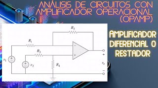 Amplificador Operacional Análisis completo de un amplificador diferencial o restador [upl. by Nosauq]