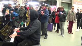 Crowd Digs Christmas Blues at a Public Piano [upl. by Kane]