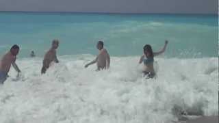 Lefkada  Kathisma beach waves 2012 [upl. by Dlonra671]