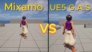 Mixamo Vs UE5 Game Animation Sample GAS [upl. by Lyram]