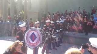 1st Division Marine Drumline challenges LHS [upl. by Drazze]