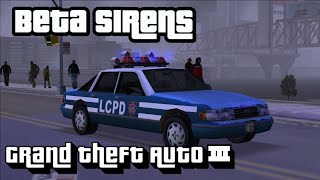 GTA 3  Beta Police Siren Sounds [upl. by Irved]