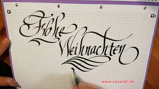 Weihnachtskarte Schreiben Frohe Weihnachten Kalligraphie [upl. by Maryrose]