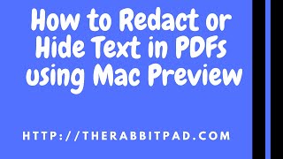 How to Redact Text in PDFs Using Mac Preview [upl. by Sirdna]