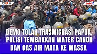 DEMO TOLAK TRASMIGRASI PAPUA POLISI TEMBAKKAN WATER CANON DAN GAS AIR MATA KE MASSA [upl. by Netsyrk]