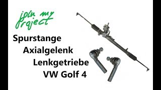 Arbeiten an Spurstange Axialgelenk und Lenkgetriebe  VW Golf 4 [upl. by Innes]