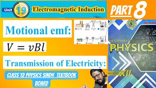 motional emf class 12 physics  magnetic induction  chapter 19  sindh textbook board [upl. by Lynda19]