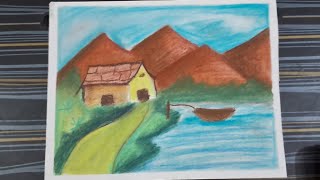 Soft pastel landscape drawing for beginners and kids  step by step [upl. by Seiden]