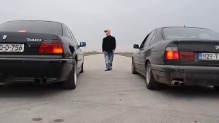 BMW E38 740i vs BMW E34 525i street race [upl. by Fauver369]