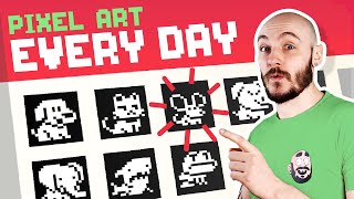 Drawing Pixel Art Every Day For A Month  Pixel Art Timelapse [upl. by Anitsej]