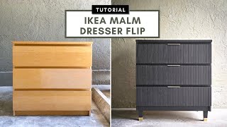 IKEA MALM Dresser FLIP  Fluted Drawers  Legs  STEP BY STEP [upl. by Rehpotsihc457]