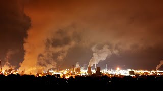 Grangemouth refinery from above at night 🏭🔥🌃🌌 [upl. by Paz151]