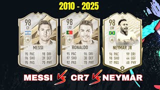 Messi vs Ronaldo vs Neymar FIFA Evolution  FIFA 10  EA FC 25 [upl. by Mulderig]