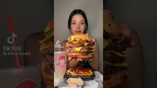 Wendys Massive Burger Mukbang  Giant Burger Eating Challenge [upl. by Kenti]