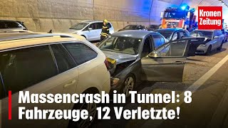 Massencrash in Tunnel 8 Fahrzeuge 12 Verletzte  kronetv NEWS [upl. by Bloxberg]