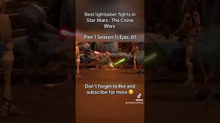 BEST LIGHTSABER FIGHTS IN CLONE WARS S01 EP 01 starwars theclonewars yoda lightsaber shorts [upl. by Idoux238]