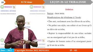 IPSH ECM 4ème Leçon 20 Le tribalisme [upl. by Sanbo]