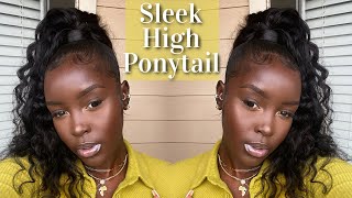 Easy Sleek High Ponytail  NO GLUE OR THREAD [upl. by Gina496]