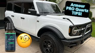 Armour PRO Quartz Coating helpful tips [upl. by Nwahser]