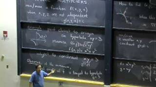 Lec 13 Lagrange multipliers  MIT 1802 Multivariable Calculus Fall 2007 [upl. by Ymme]