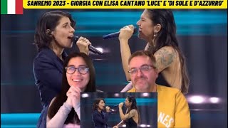 Sanremo 2023  Giorgia con Elisa cantano Luce e Di sole e dazzurro  🇩🇰NielsensTV REACTION [upl. by Sawtelle]