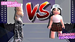 DRESS to IMPRESS vs FASHION famous Roblox Challenge [upl. by Aicatan394]