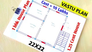 500 sqft South facing house plan in tamil 1 BHK500 sqft house plan  low budget house design 11 L [upl. by Takashi]