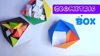 How To Make Paper Geometric Box  Very Easy Geometry Box  Easy Paper Craft [upl. by Anaela]