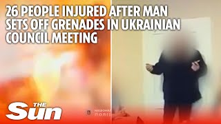 26 People injured after man sets off grenades in Ukrainian council meeting [upl. by Dena]