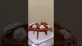 Biscoff cake simple design homemade cake [upl. by Anrapa]