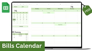 How to Create a Bills Calendar in Google Sheets  Free Template [upl. by Assenab]