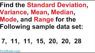 How to Find the Standard Deviation Variance Mean Mode and Range for any Data Set [upl. by Marcus]