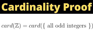 Prove the Cardinality of the Integers is the same as the Cardinality of the Odd Integers [upl. by Larine590]