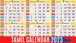 Tamil Calendar 2023  January to December  Holidays Festivals Auspicious Days amp Muhurtham Dates [upl. by Carol-Jean577]