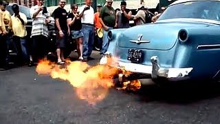 Hot Rod Flame Thrower Exhaust at the Beatersville Car and Bike Show [upl. by Mcconaghy]