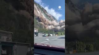 Earthquake Triggers Landslide in Taiwan [upl. by Nabroc]