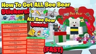 ALL Bee Bears Quests And Stickers Needed How To Get Beesmas Sticker Guide Bee Swarm Simulator [upl. by Akimert]