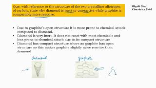 why diamond is inert or unreactive while graphite is comparably more reactive [upl. by Ade]