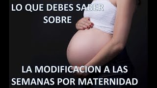 MODIFICACION A LAS SEMANAS DE INCAPACIDAD POR MATERNIDAD [upl. by Pegasus]