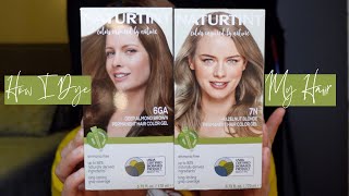 NATURTINT PERMANENT GEL HAIRDYE  How I dye my hair using 2 different colors  7N  6GA [upl. by Meelas]