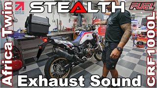 Honda CRF1000L Africa Twin  Stealth Exhaust Fitting  Aftermarket Motorcycle Exhaust Sounds [upl. by Laehcimaj]