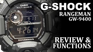 Gshock GW9400 Rangeman  Watch Review and Functions [upl. by Norat]