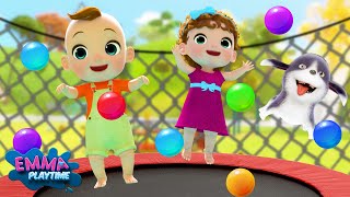 Trampoline Song  More Nursery Rhymes amp Kids Songs  Emmas Playtime [upl. by Ennayar]