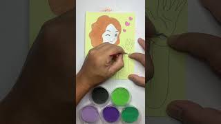 Fun Sand Painting A Beautiful Girl with Vibrant Orange Hair coloring [upl. by Maura664]